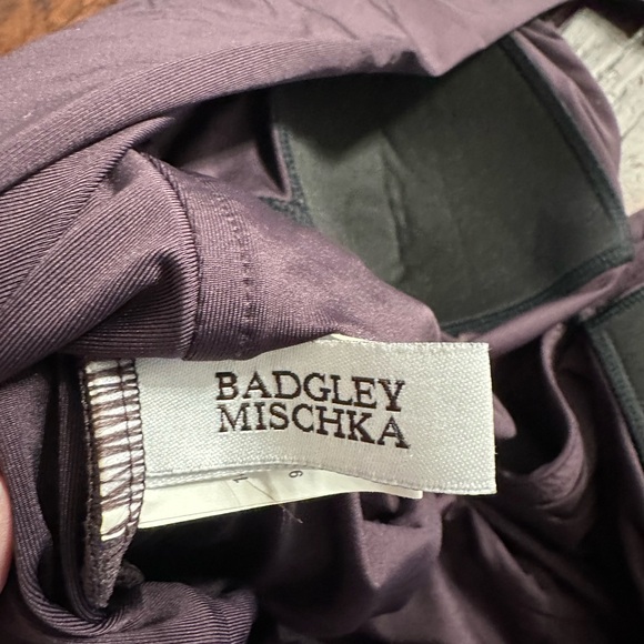 Badgley Mischka Purple One Piece Swimsuit with Plunging Neckline~ FABULOUS!!! - Picture 4 of 5